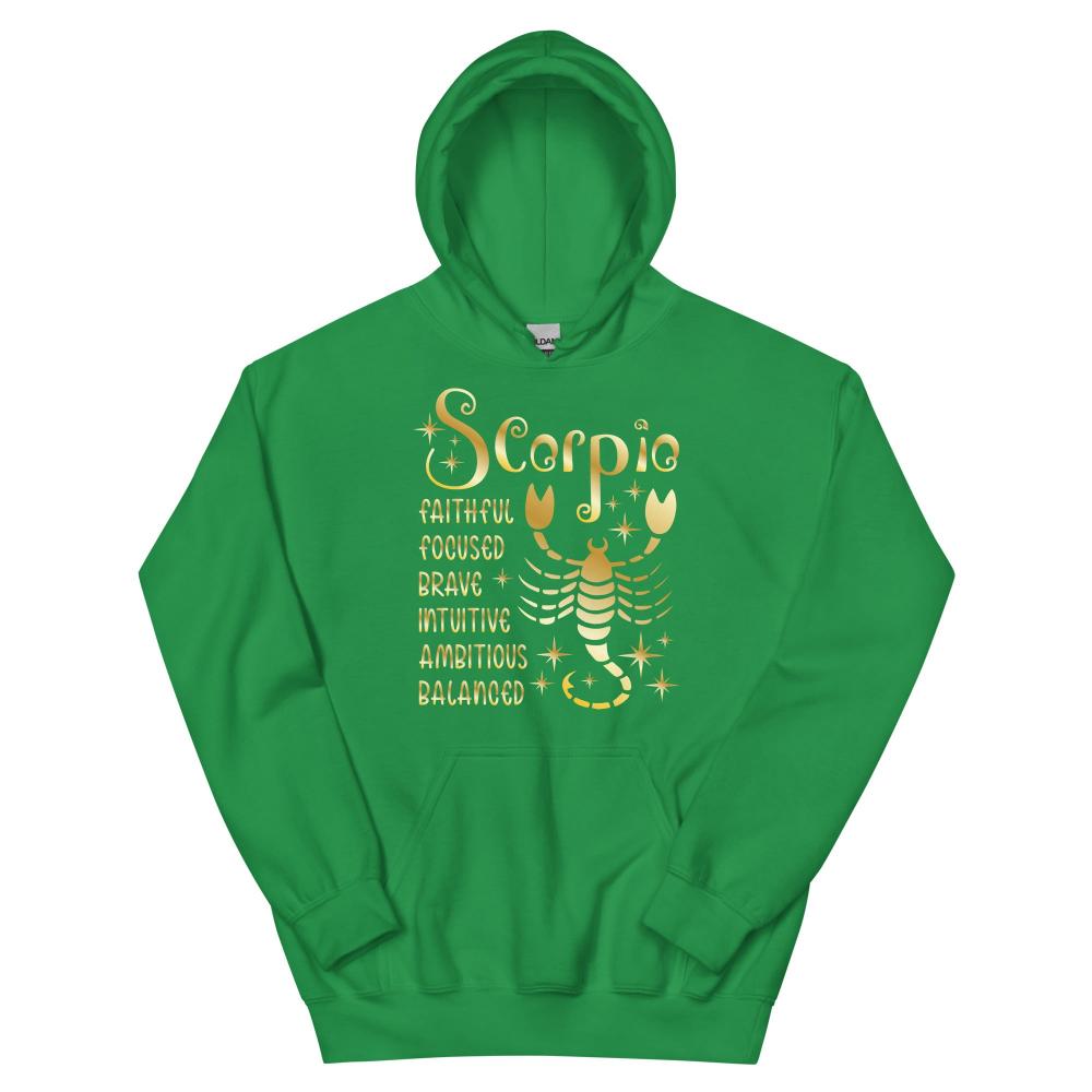 Scorpio Zodiac Positive Traits Hoodie - Irish Green Color - https://ascensionemporium.net